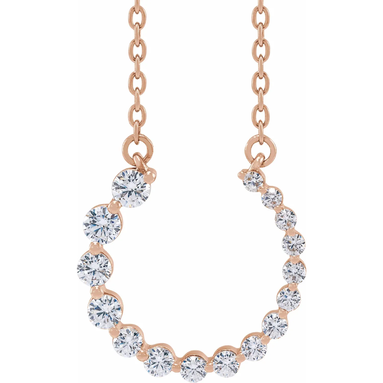 Graduated Circle Natural Diamond Necklace